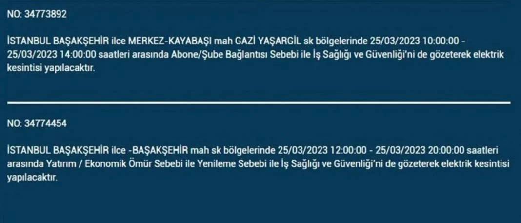 İstanbullular dikkat! Bugün elektrikler kesilecek 24